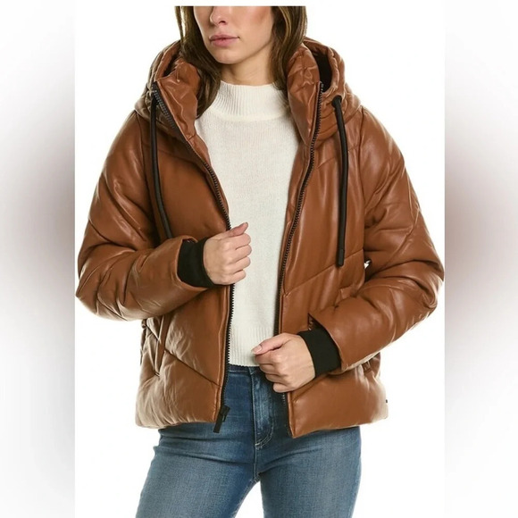 LAST CHANCE Faux Leather Puffer jacket - Picture 4 of 8